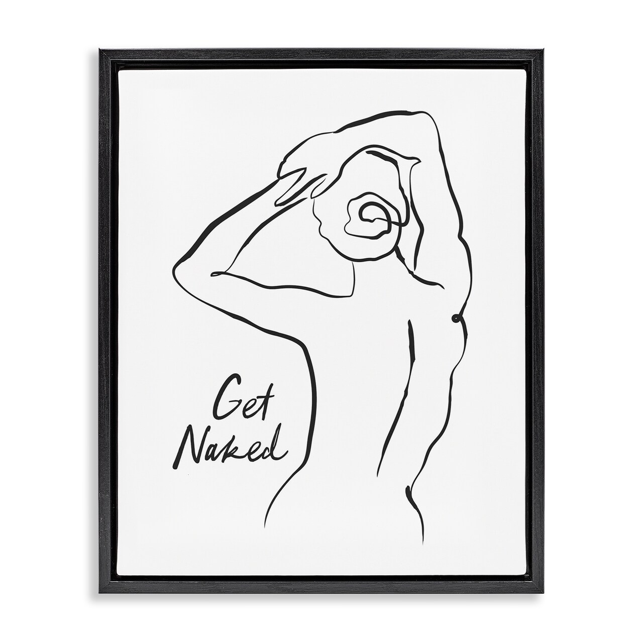 Stupell Industries Get Naked Nude Silhouette Floating Frame, design by Lettered and Lined